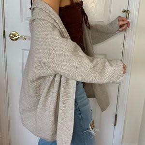 tan 3/4 cardigan